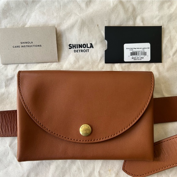 Shinola Detroit Birdy Belt Bag. Brown Leather.MM monogram. - Picture 2 of 3